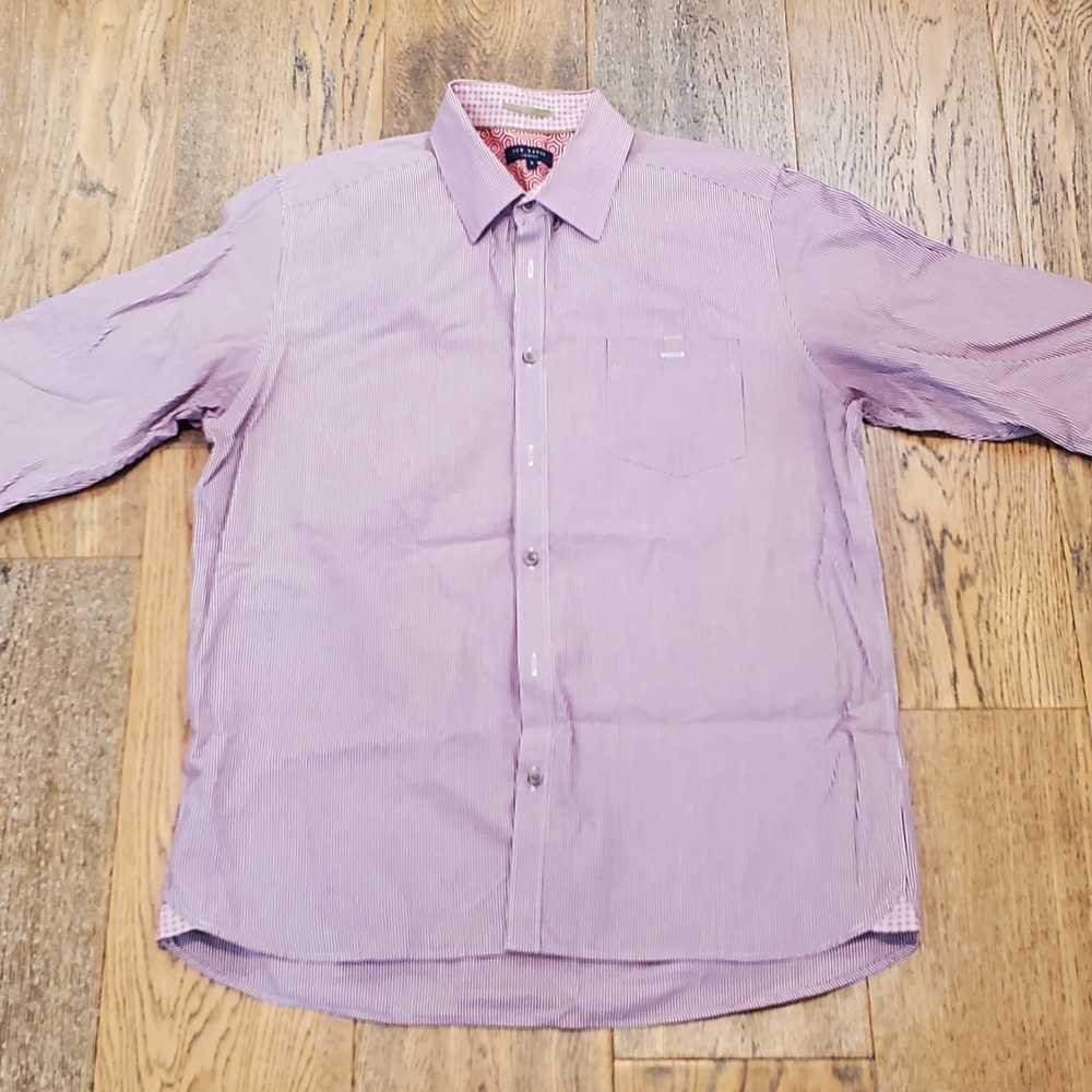 Ted Baker - Mens - Size 5 (XL) - Casual - Long Sleeve Shirt - Cotton- Mini Check